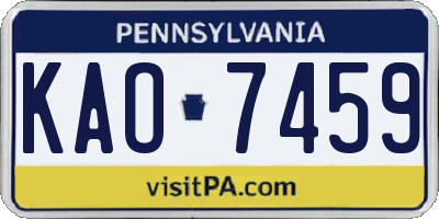 PA license plate KAO7459