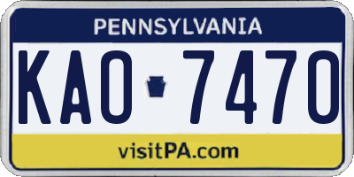 PA license plate KAO7470