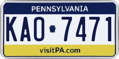 PA license plate KAO7471
