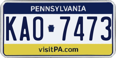 PA license plate KAO7473