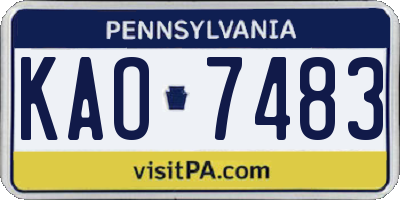 PA license plate KAO7483