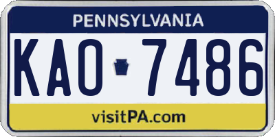 PA license plate KAO7486