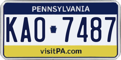 PA license plate KAO7487