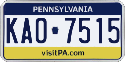 PA license plate KAO7515
