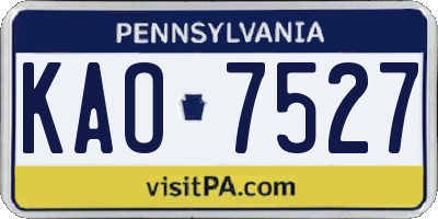 PA license plate KAO7527