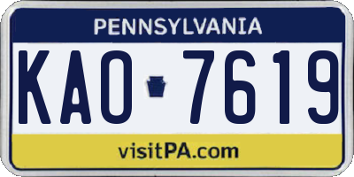 PA license plate KAO7619