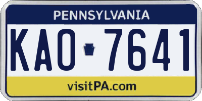 PA license plate KAO7641