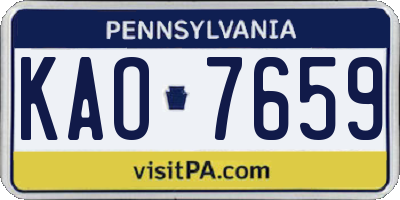 PA license plate KAO7659