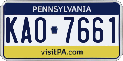 PA license plate KAO7661