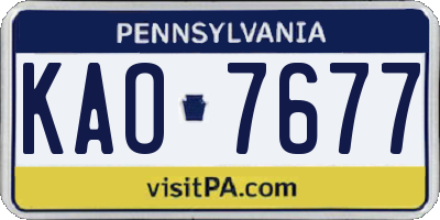 PA license plate KAO7677
