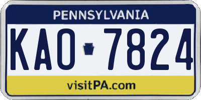 PA license plate KAO7824