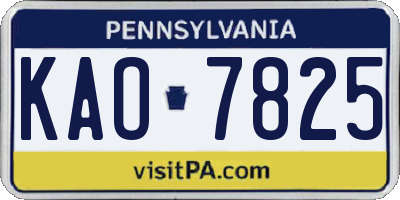 PA license plate KAO7825