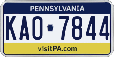 PA license plate KAO7844