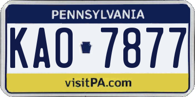 PA license plate KAO7877