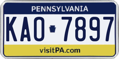 PA license plate KAO7897