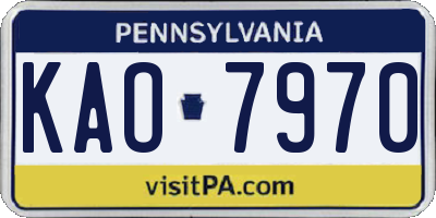 PA license plate KAO7970