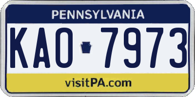 PA license plate KAO7973