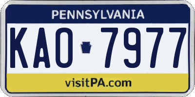 PA license plate KAO7977