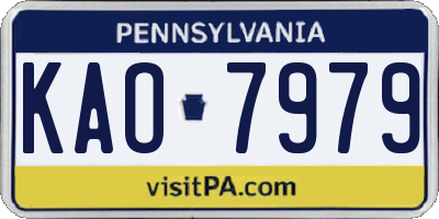 PA license plate KAO7979