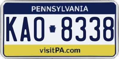 PA license plate KAO8338