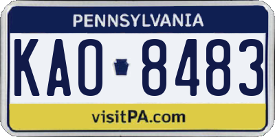 PA license plate KAO8483