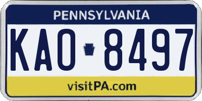 PA license plate KAO8497