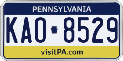 PA license plate KAO8529