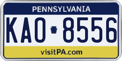PA license plate KAO8556