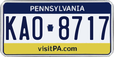 PA license plate KAO8717