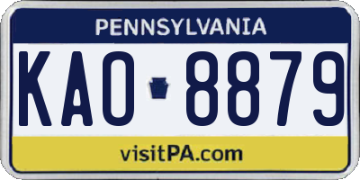 PA license plate KAO8879
