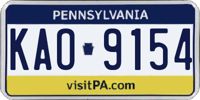 PA license plate KAO9154