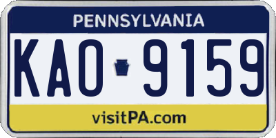 PA license plate KAO9159