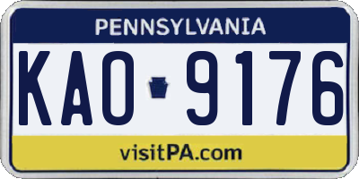 PA license plate KAO9176