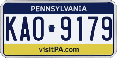 PA license plate KAO9179