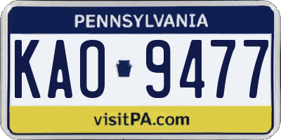 PA license plate KAO9477