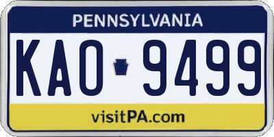 PA license plate KAO9499