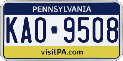 PA license plate KAO9508