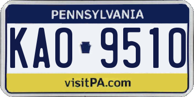 PA license plate KAO9510