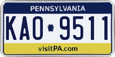 PA license plate KAO9511