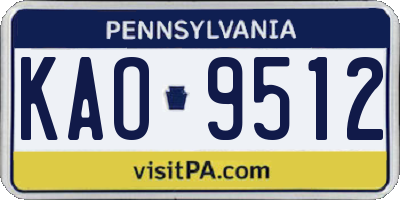 PA license plate KAO9512