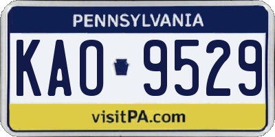 PA license plate KAO9529