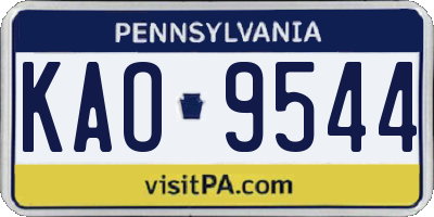 PA license plate KAO9544