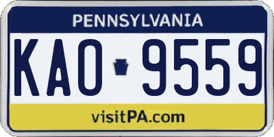 PA license plate KAO9559