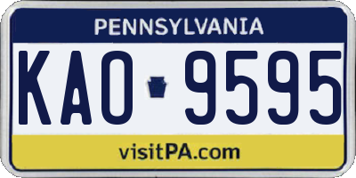 PA license plate KAO9595