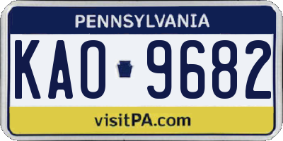 PA license plate KAO9682