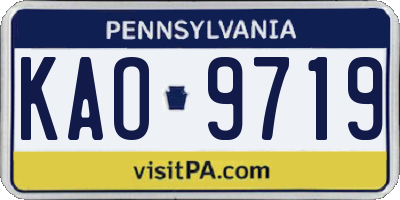 PA license plate KAO9719