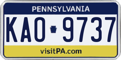 PA license plate KAO9737