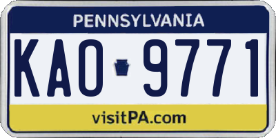 PA license plate KAO9771