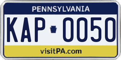 PA license plate KAP0050