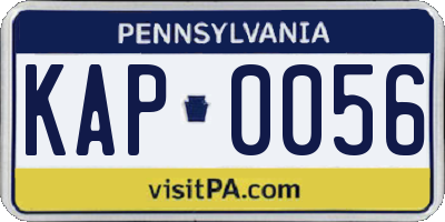 PA license plate KAP0056